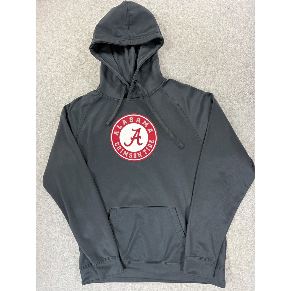 Alabama Crimson Tide Screened Logo Campus Hoodie Sweatshirt (Men's Large) Gray